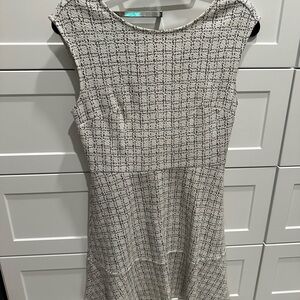 LOFT Black and White Checkered Mini Dress